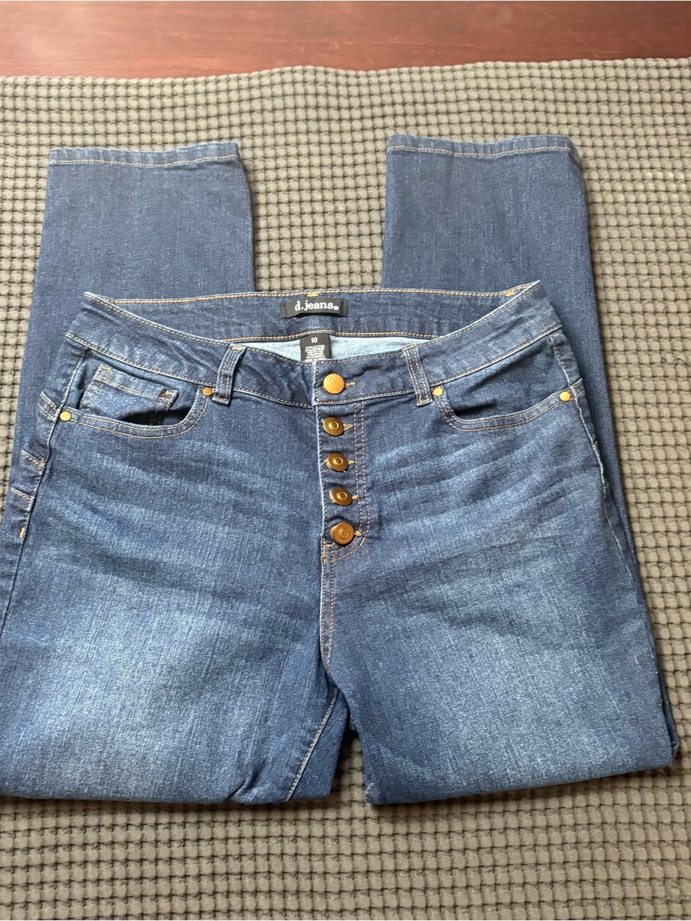 d. jeans Button-Fly Blue Stretch Jeans